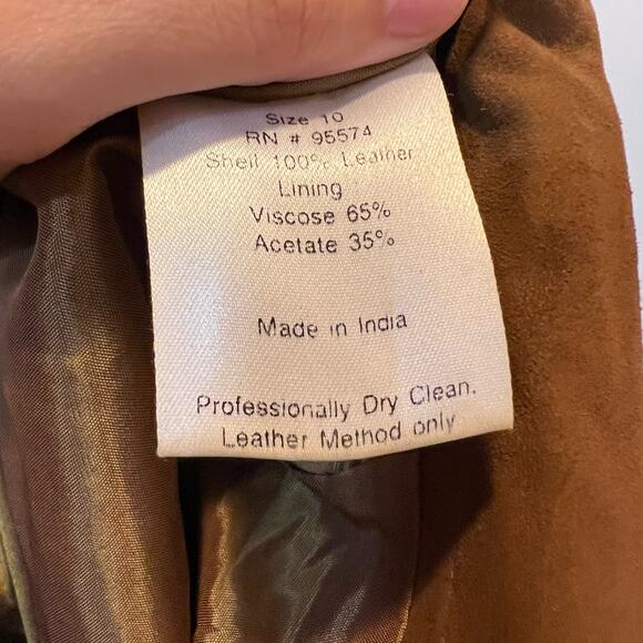 Vintage Brown Leather High Waist Wide Leg Pants Size 10 - Picture 8 of 8